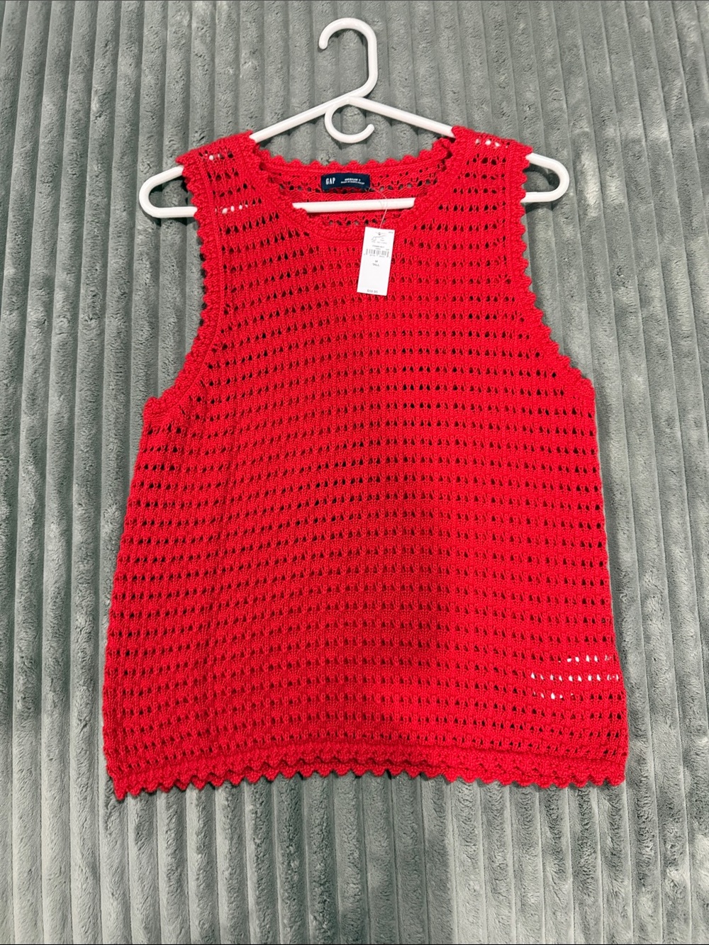 GAP Bright Red Crochet Tank Top